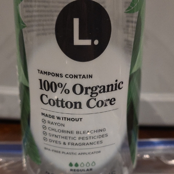 (J33) L. Organic Cotton Tampons 43ct Regular - Picture 2 of 6